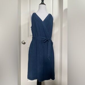 White House Black Market Elegant Blue Wrap Dress Size6